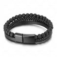 thumbnail image 2 of Pulsera para Hombre,（Frostedstone)Pulsera de Cuero para HombrePulsera de Piedra con Cierre Magnético enAcero Inoxidable, 2 of 3