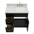 thumbnail image 6 of Ariel Hamlet 37 In. Right Offset Rectangle Sink Vanity With 1.5 In. Carrara White Countertop In Black, 6 of 11