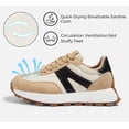 thumbnail image 3 of LUCKY STEP Womens Platform Shoes Chunky Fashion Lace-up Sneakers Casual Shoes,Beige&Black, 3 of 10