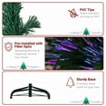 thumbnail image 4 of 6ft Pre-Lit Christmas Tree with Star Topper, 230 Green PVC Branches, 7-Color LED Fiber Optic Lights, Metal Stand (Green), 4 of 11