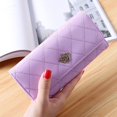 thumbnail image 2 of Cartera de mujer de gran capacidad, bolso de mano, bolso para teléfono móvil, monedero para estudiantes, bolso de mano largo de cuero con pinza para mujer, bolso para tarjetas, 2 of 2