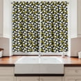 thumbnail image 2 of Ambesonne Floral Kitchen Curtains, Vintage Flowers Minimalist, 55"x30", Earth Yellow and Blue Grey, 2 of 3