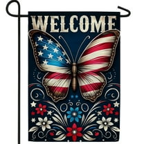 America Forever Patriotic Butterfly Garden Flag, 12.5x18 inch Double Sided, Stars and Stripes USA 4th Of July Yard Flags for Outside Independence Day Fourth of July Decorations Outdoor Welcome Flag