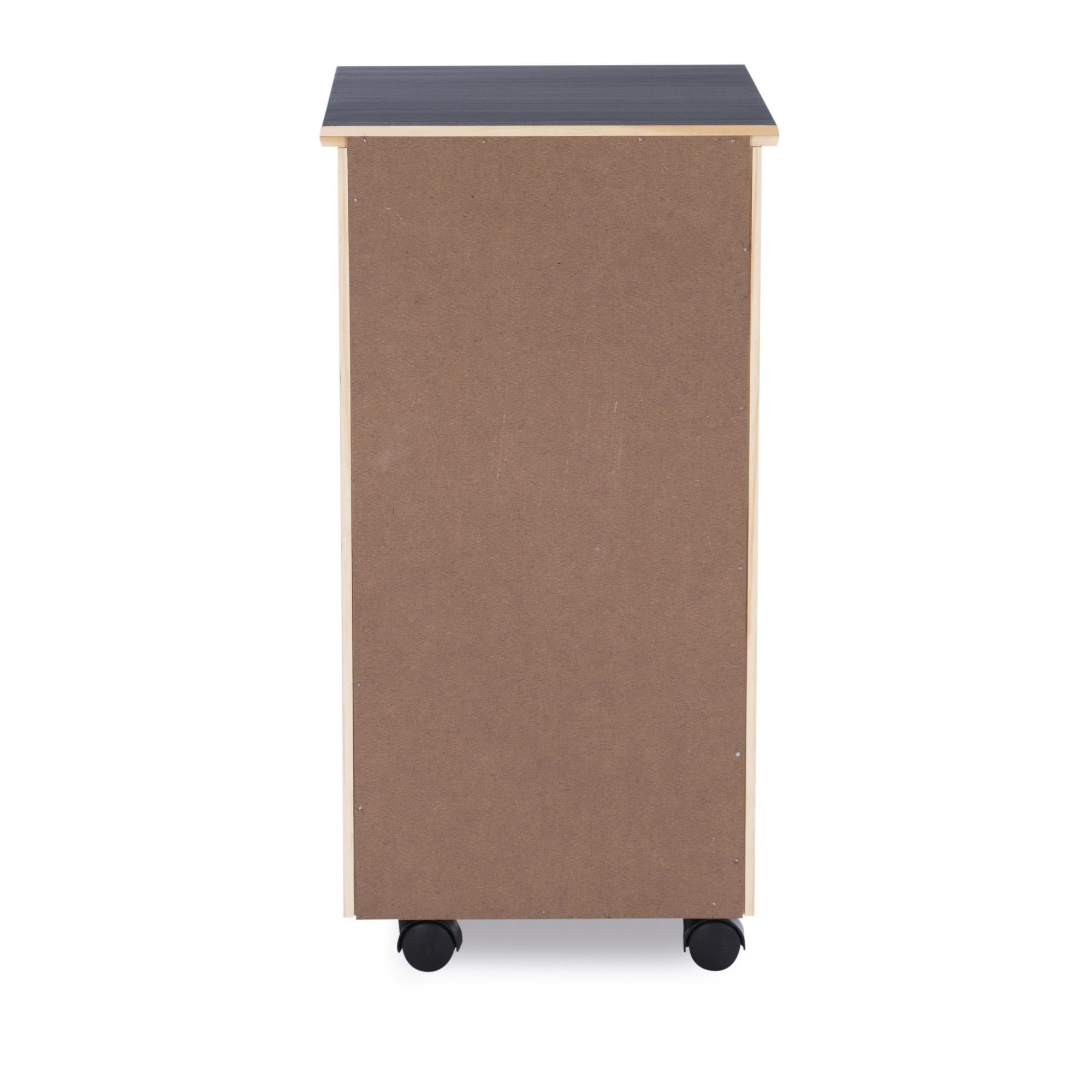 Linon Cary Six Drawer Rolling Storage Cart, Gray Finish