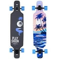thumbnail image 1 of Playshion 39 Inch Drop Through Freestyle Longboard Skateboard Cruiser Coconut Tree, 1 of 1
