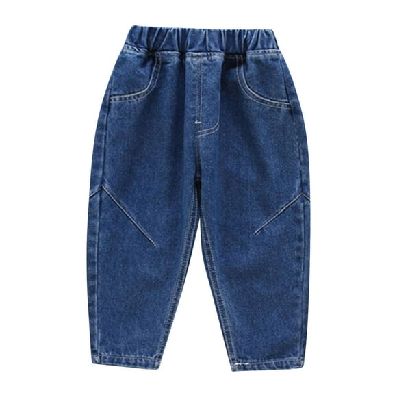 Odeerbi 2-10 Años Niños Niñas Pantalones Vaqueros Jogger Color Sólido Cintura Media Vaqueros Con Bolsillo