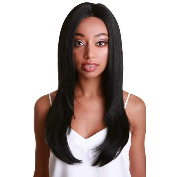 LUXLUXE Kiya Straight 22 inch Long 4X4 Hand-Tied Lace Front Wig, Heat Resistant Fiber,
