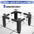 thumbnail image 6 of 16" Height Heavy-Duty Laundry Pedestal, Full Size Adjustable Washer Dryer Stand with Non-Slip Mat, 17.7-31" Adjustable Width Washing Machine Base for Refrigerator, Dishwasher, Black, 6 of 7