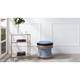 thumbnail image 2 of jennifer taylor home leona collection traditional trim tassel round living room vanity stool, midnight blue, 2 of 7