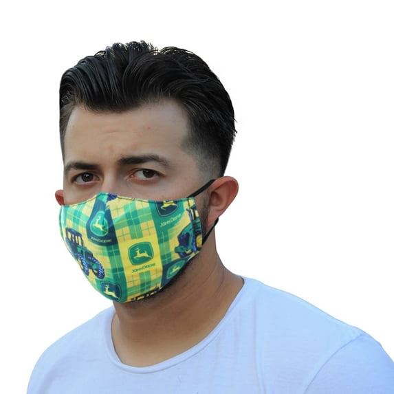 Reusable and Washable Unisex Adjustable Straps Fashion Cloth Face Mask, John Deere Tractor