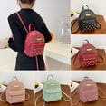 thumbnail image 6 of Fashion Multi-Function PU Leather Rivet Mini Backpacks Small Rucksack Shoulder Bags School Bag RED, 6 of 8