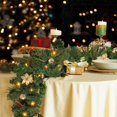 thumbnail image 5 of Guvpev 9FT Christmas Garland with Lights, Artificial Christmas Cedar Garlands Decorations with Berries, Flowers, Balls, Faux Greenery Garland Ornaments for Mantle, Table, Stairs, Indoor Outdoor Decor, 5 of 12
