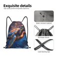 thumbnail image 4 of Xecao Night Sky Turtle Pattern Sports Drawstring Backpack - String Swim Gym Bag with Wet Proof Pocket for Women&Men-Small, 4 of 6