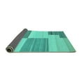 thumbnail image 2 of Ahgly Company Indoor Round Abstract Turquoise Blue Contemporary Area Rugs, 8' Round, 2 of 4