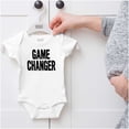 thumbnail image 5 of Game Changer First Time Parents Funny Romper Boys or Girls Infant Baby Brisco Brands 24M, 5 of 6