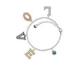 thumbnail image 2 of Delight Jewelry Silvertone Mini Translucent Green Paw Multi-Colored Crystal Love Charm Bracelet, 2 of 5