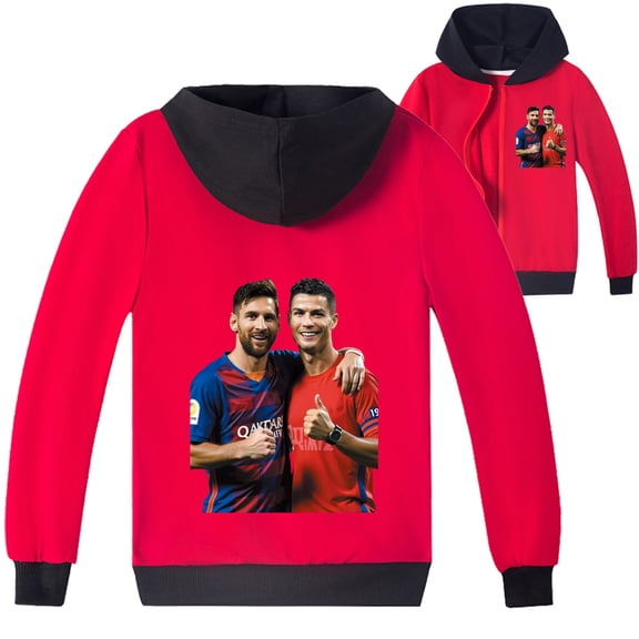 Kids Cristiano Ronaldo Zipper Fashion Hooded Outerwear Jacket Sweatshirt Hoodies for Boys