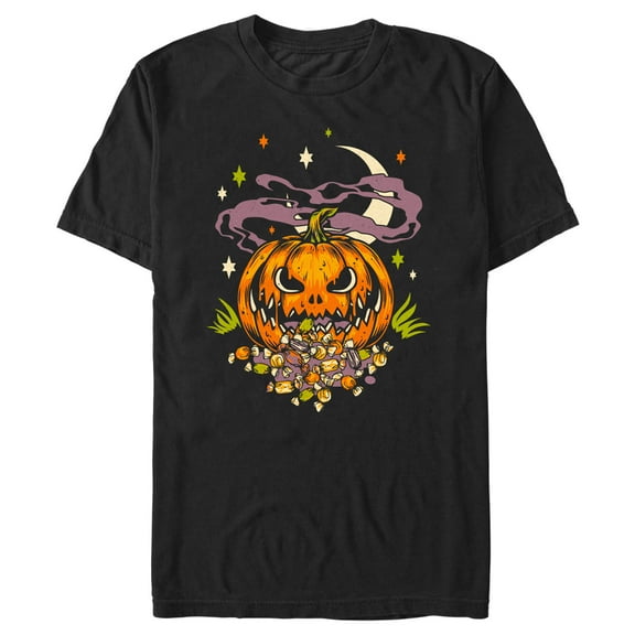 Men's Lost Gods Halloween Jack-O'-Lantern Candy Graphic Tee Black Medium