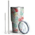 thumbnail image 2 of 30oz Pioneer Flower Tumblers Stainless Steel Tumbler with Lid and Straw,Vacuum Insulated Double Wall Travel Tumbler Cups Mug with Cleaning Brush for Coffee,Tea, 2 of 7
