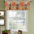 thumbnail image 3 of Orange Pumpkin Fall Curtain Valances for Windows, Kitchen Valance Window Treatments Panel 2 Pack, Cattle Thanksgiving Checkered Farmhouse Wooden Short Curtains for Bathroom Bedroom 60 x 18 Inch, 3 of 8