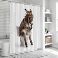 thumbnail image 5 of Donkey Sitting on The Toilet Thinking Bathroom Shower Curtains with Hooks, Abstract Funny Animal Waterproof Fabric Washable Shower Curtain for Home Hotel Bathtub Decor 60x72 Inch, 5 of 9