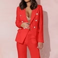 thumbnail image 6 of Delliss Women's Fashion Pants Suit 2 Piece Business Outfits Casual Double Breasted Blazer and Pant Sets, 6 of 9
