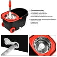 thumbnail image 4 of Cozyswan Easy Wring, Stainless Steel Basket with Wheels with Extra Refills Spin Mop, Black and Red, 4 of 7