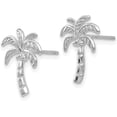 thumbnail image 2 of Solid 14k White Gold Palm Tree Post Earrings - 14mm, 2 of 6