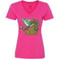 thumbnail image 3 of Inktastic Save the Rainforest with Basilisk Lizard on a Tree Women's V-Neck T-Shirt, 3 of 5