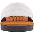 thumbnail image 6 of Modway Convene Outdoor Patio Wicker Rattan Canopy Sectional Daybed in Espresso Orange, 6 of 6
