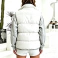 thumbnail image 5 of DYTTDG Women's Solid Color Stand Collar Puffer Vest, Full Zipper Sleeveless Outerwear With Side Pockets, Lightweight Casual Quilted Gilet for Fall Winter Daily Wear, 5 of 8