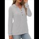 thumbnail image 1 of Sudadera con Capucha de Moda para Mujer, de Larga y Cuello en V, Informal, para Otoño e Invierno. Gris L, 1 of 7