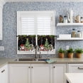thumbnail image 6 of Christmas Kitchen Curtains and Valances Set, Winter Santa Gnome Pine Tree Xmas Star Snow Black Rod Pocket Window Valance Window Curtain Panels for Living Room Bedroom Laundry, 27.5x24in, 3 Pieces, 6 of 7