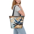 thumbnail image 2 of Salouo Airplane World Map Adventure for Shoppers Tote for Women Foldable Handbags with Big Capacity Casual One-Shoulder Shopping Bag Hobo Bags Fit for Office/Shopping/Park, 2 of 6