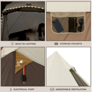CORE 13' x 12' 6 Person Lighted Bell Camping Tent, 22lbs