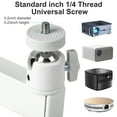 thumbnail image 2 of EEEkit Foldable Wall & Ceiling Projector Mount, 360° Adjustable 1/4" Screw Bracket for Mini Projector, DSLR, Webcam, Ring Light, White, 2 of 8