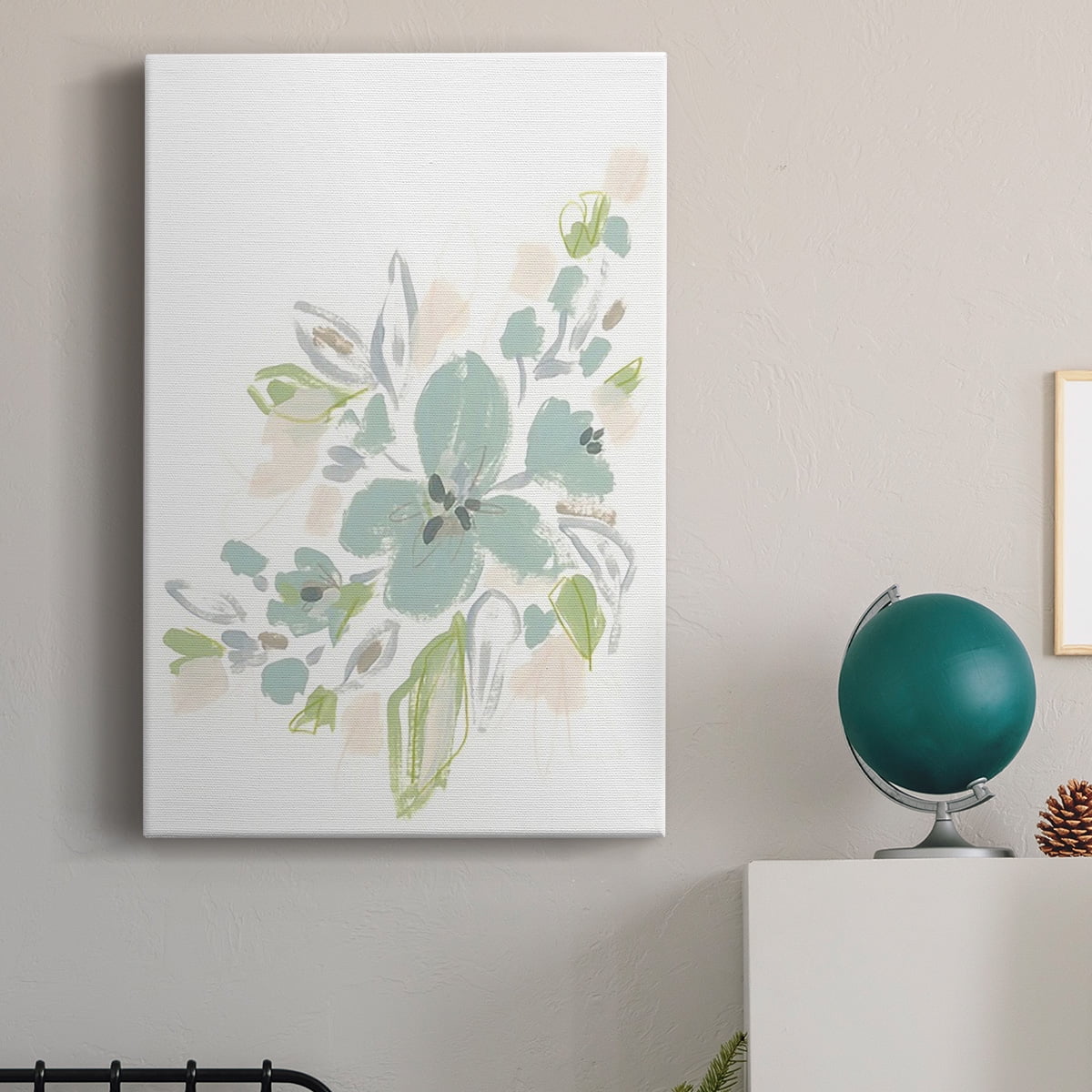 Seafoam Petals II Premium Gallery Wrapped Canvas - Ready to Hang