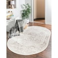 thumbnail image 2 of Unique Loom Oxford Medallion Intricate Design Rug 4' x 6' Oval Cream/Gray, 2 of 2