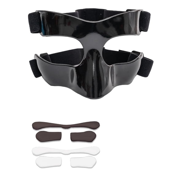 TOP! Sports Face Guard, Nose Guard for Broken Nose, Basketball Football Softball Training Protect Shield, Black Open