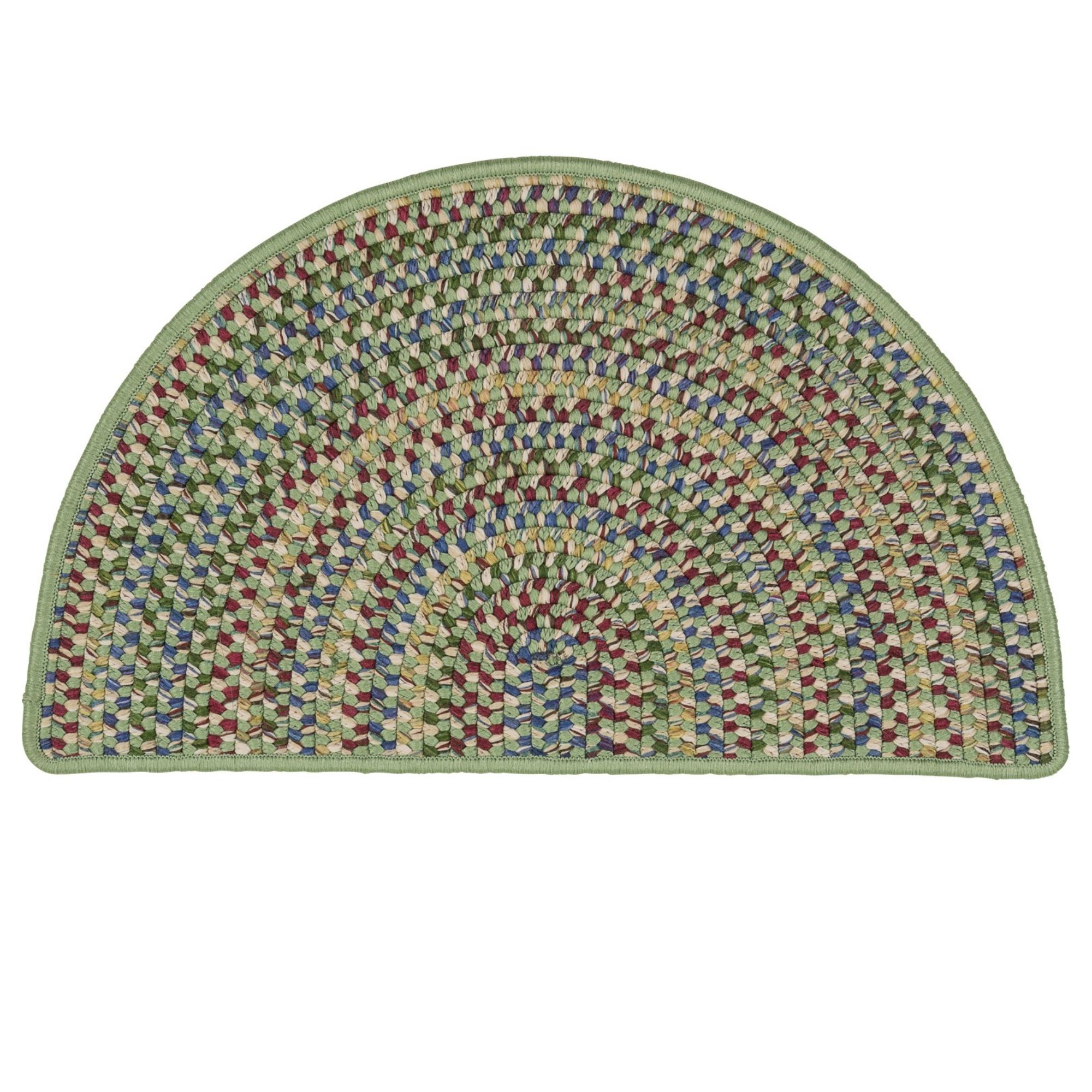 2.5' x 3.8' Moss Green and Blue All Purpose Handcrafted Reversible Half