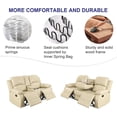 thumbnail image 4 of Bonded Leather Living Room Furniture Set Reclining Sofa Set Loveseat Furniture Sets in Living Room Sofa Recliners (Sofa+Loveseat, Beige), 4 of 12