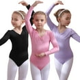 thumbnail image 2 of YTDSCS Baby Kids Girls Long-Sleeved Gymnastics Fleece Dance Leotards Girls Thickened Fall Winter Practice Clothing for 3-11 Years, 2 of 9