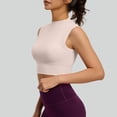 thumbnail image 5 of BUIGTTKLOP Women Crop Tank Top High Neck Workout Sports Bras Fitted Training Gym Bra Yoga Crop, 5 of 6