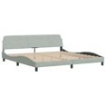 thumbnail image 2 of vidaXL Bed Frame with Headboard Light Grey 193x203 cm Velvet, 2 of 5