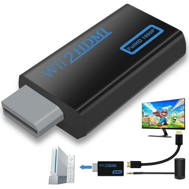 Wii to HDMI Adapter, Supports Wii U, HDTV, Monitor, NTSC 1080p Video Audio Output with 3.5mm Audio Jack（black）
