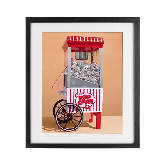 Stupell Industries Eclectic Retro Disco Popcorn Machine Black Framed Print Under Glass, 13 x 16, by LISH Creative