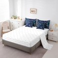 thumbnail image 3 of Peacock Feathers Comforter Set King Size with Sheets -7 Pieces Bed in a Bag Golden Keys Bedding Sets,Vintage Ancient Animal Fur Bed Set with Comforter,Sheets,Pillowcases & Shams, 3 of 5