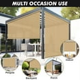 thumbnail image 7 of NAWAY 5' W x 8' H 220 GSM HDPE Fabric Cordless Outdoor Roller Shades,90% UV Protection Roll up Blinds for Porch Gazebo Pergola,Wheat, 7 of 7