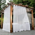 thumbnail image 1 of ZXNYH Outdoor Sheer Curtains for Patio Waterproof - 2 Panels Wide Grommet Indoor Voile Curtains for Living Room, Bedroom, Porch, Pergola, Cabana, 100 x 120 inch, Grey, 1 of 6