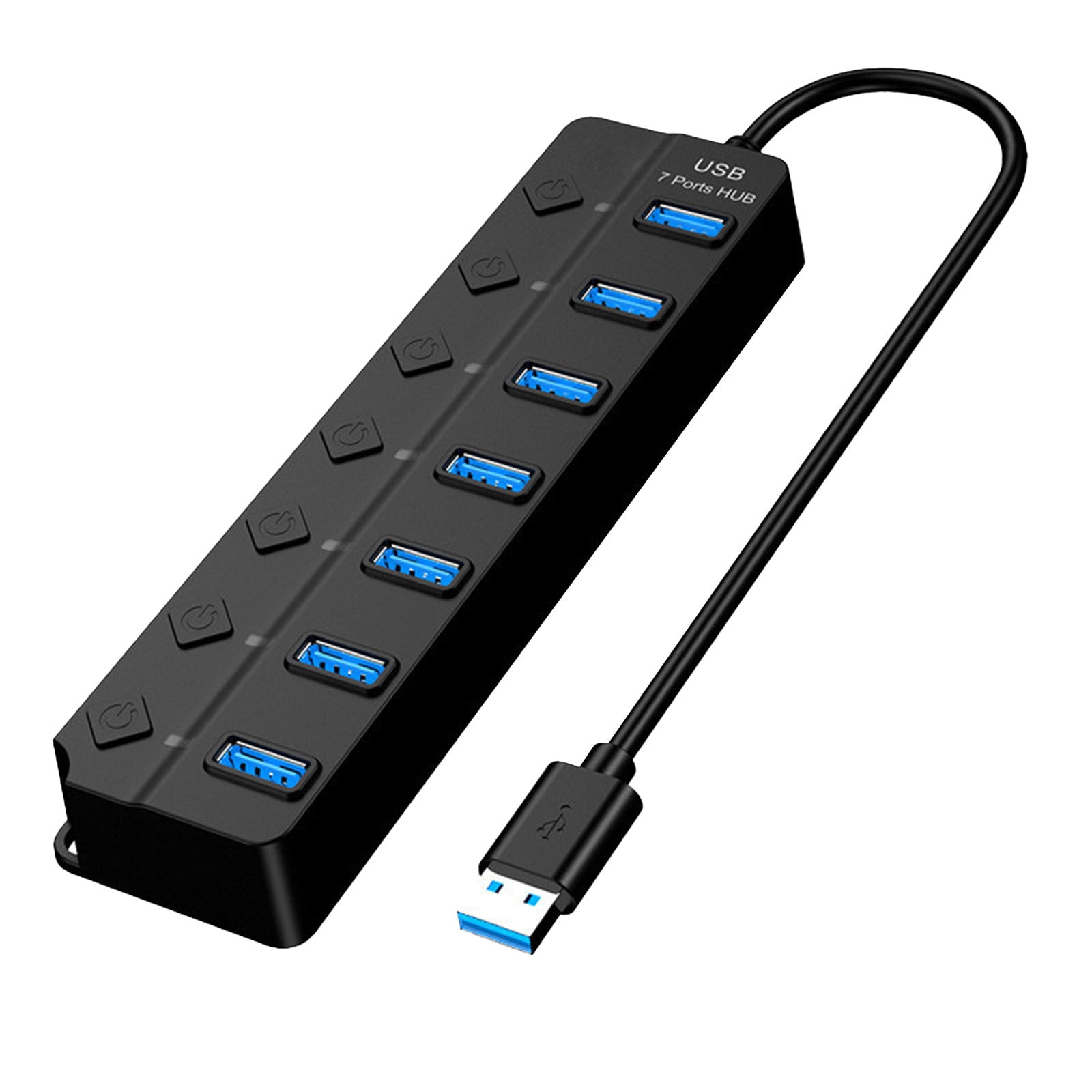Multi Port USB Hub Splitter 7 Port USB 2.0 for Laptop USB Port Expander with on Off Individual Switch